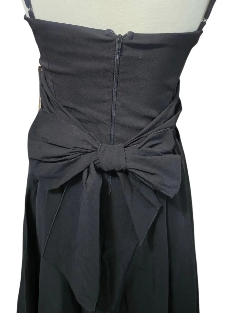 Fit-and-Flare Black Circle Skirt with Spaghetti Straps